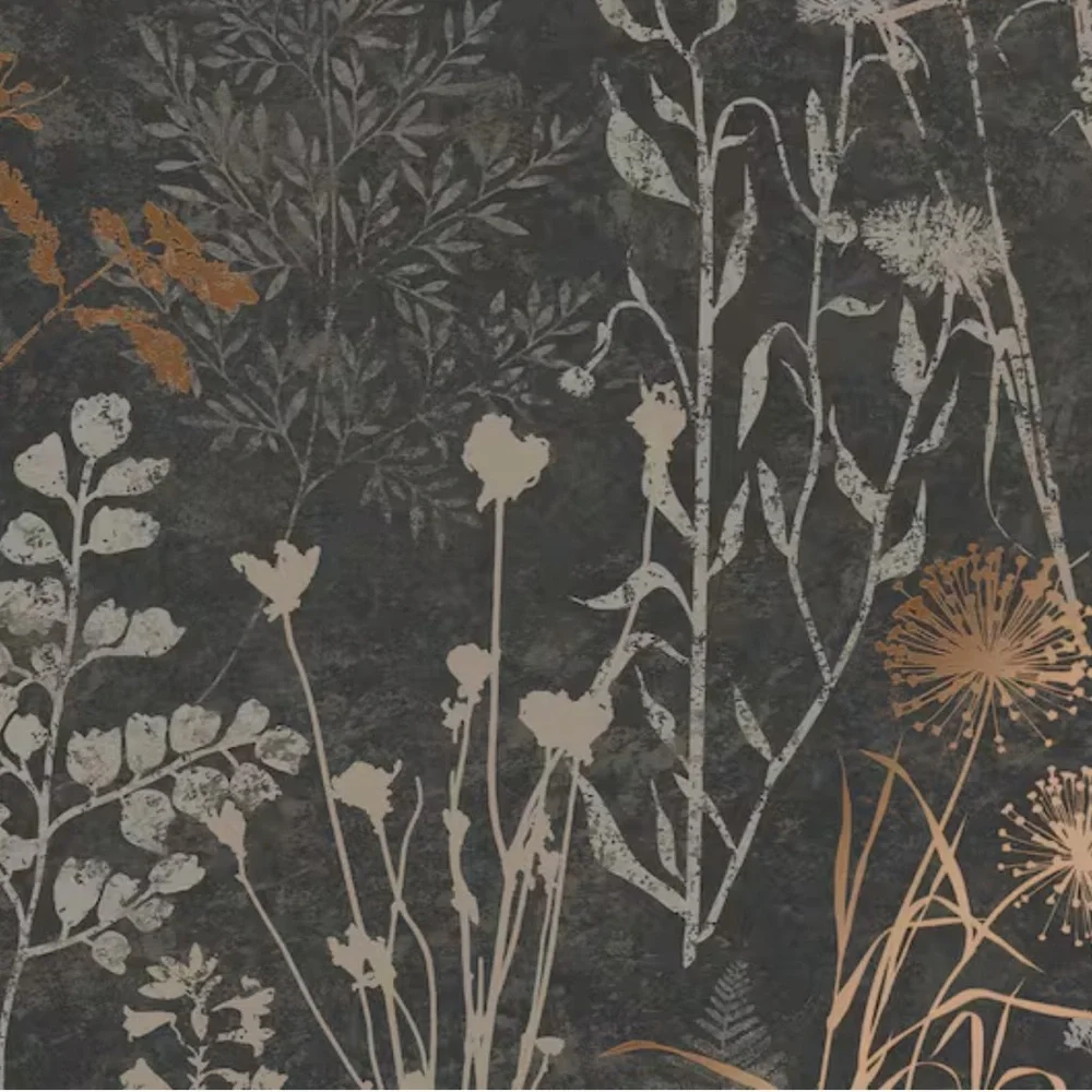 New! 1 Roll Organics Black and Copper Botanical Wallpaper by Superfresco Easy